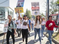Estudiantes y directivos de la UdeG exigen el reconocimiento de sus derechos como organismo autónomo y un presupuesto justo por parte del Gobierno del Estado de Jalisco.  ESPECIAL/UNIVERSIDAD DE GUADALAJARA