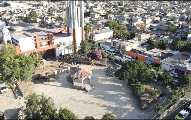 Serán mil 805 metros cuadrados los que se intervendrán en la plaza de San Juan de Ocotán y que beneficiarán a más de 22 mil habitantes. ESPECIAL / Gobierno de Zapopan