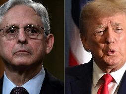 El fiscal general Merrick Garland y el expresidente Donald Trump en un combo de imágenes de archivo. AFP