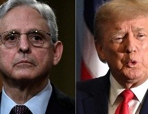 El fiscal general Merrick Garland y el expresidente Donald Trump en un combo de imágenes de archivo. AFP