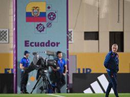 La Selección de Ecuador durante su primer entrenamiento en Qatar. AFP / R. Arboleda