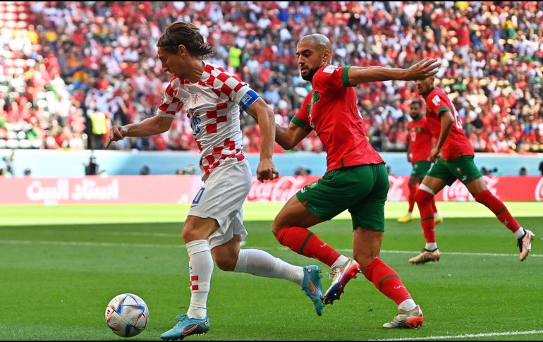 Croacia no pudo descifrar el entramado defensivo de la selección marroquí, que tampoco arriesgó demasiado. EFE/N. Thekkayil