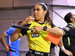 Karen Díaz fungió como cuarto árbitro en el choque que marroquíes y croatas igualaron sin anotaciones. IMAGO7