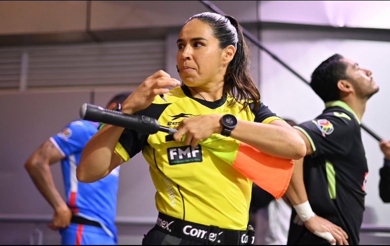 Karen Díaz fungió como cuarto árbitro en el choque que marroquíes y croatas igualaron sin anotaciones. IMAGO7