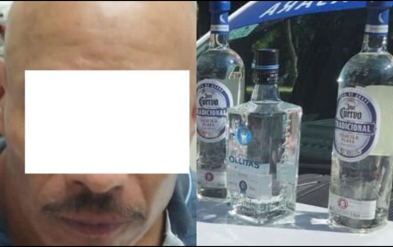 El hombre se robó tres botellas de tequila y casi 100 cajetillas de cigarros. ESPECIAL