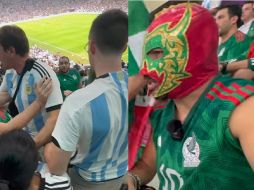 En el video se puede apreciar que el argentino grita con euforia el primer gol de la albiceleste, pero volteando hacia un costado donde se encontraban varios aficionados mexicanos. ESPECIAL