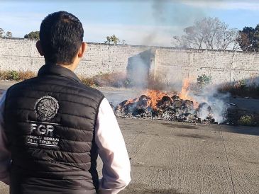 El evento de incineración se llevó a cabo en el sitio de usos múltiples de la dependencia federal, ubicada en el municipio de Zapopan. ESPECIAL