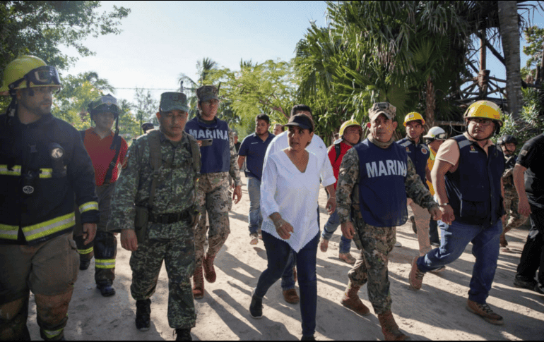 La mandataria estatal manifiesta que el saldo de la conflagración, es blanco, salvo por la joven lesionada que ella misma reportó anoche. TWITTER / @MaraLezama