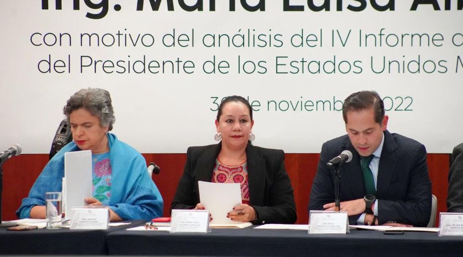 María Luisa Albores compareció ante comisiones del Senado en el marco de la Glosa del IV Informe de Gobierno. TWITTER/@Mary_Luisa_AG