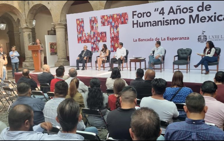 El acto conmemorativo de los cuatro años de la 4T se realizó en el patio central del Congreso. EL INFORMADOR/R. Rivas