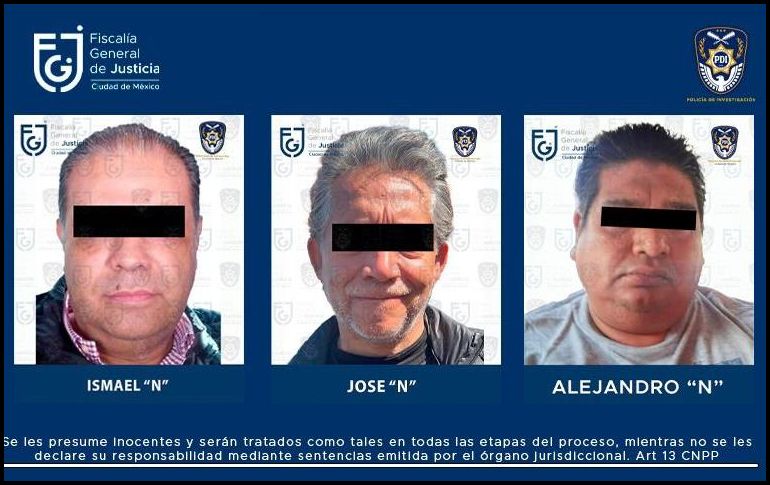 Además de Alejandro “A”, la Fiscalía de la Ciudad de México presumió la aprehensión de otros dos hombres por el mismo delito. ESPECIAL/Fiscalía CDMX