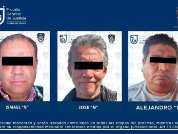 Además de Alejandro “A”, la Fiscalía de la Ciudad de México presumió la aprehensión de otros dos hombres por el mismo delito. ESPECIAL/Fiscalía CDMX