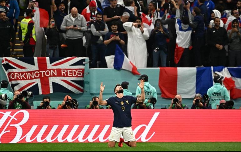 Olivier Giroud celebra el segundo gol de francia. AFP / A. C. Pojoulat