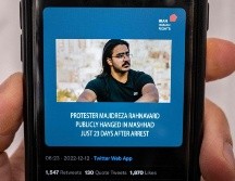 Mizan Online publicó imágenes de la ejecución de Rahnavard, registradas probablemente antes de la madrugada. AFP