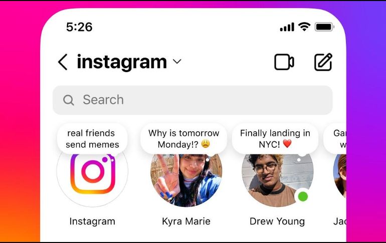 El aspecto de las notas, la nueva actualización para Instagram. TWITTER/@Instagram