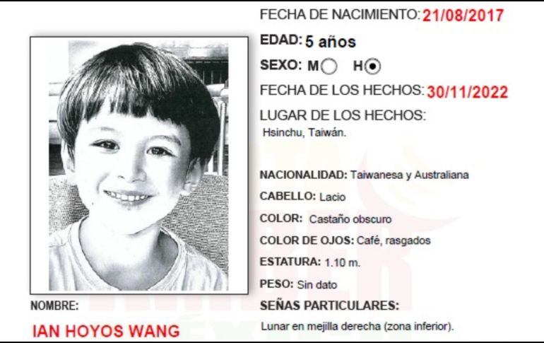 Ian Hoyos Wang desapareció de Taiwán y la búsqueda comienza en México donde se cree puede encontrarse. TWITTER/@AAMBER_mx