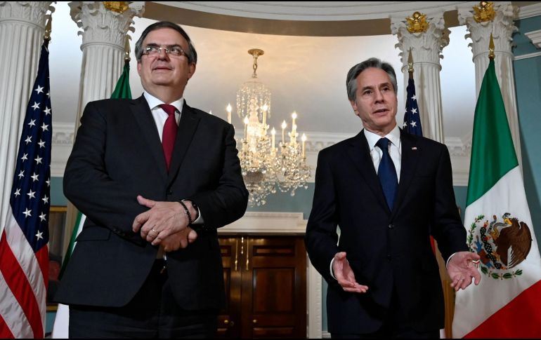 El canciller Marcelo Ebrard y su homólogo de Estados Unidos Antony Blinken trabajan en conjunto en la próxima Cumbre de las Américas. AFP