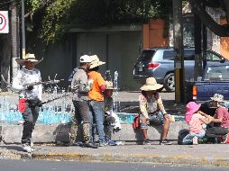 En algunos semáforos de la ZMG  hay familias enteras trabajando para reunir dinero en esta Navidad. EL INFORMADOR / A. Camacho