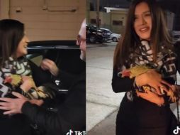 En un segundo video compartido por el usuario se ve a la mujer abrazar al gallo a la altura de su pecho mientras indica que tardó en asimilar qué iba a hacer con un gallo. TIKTOK/ @jousinpalafox