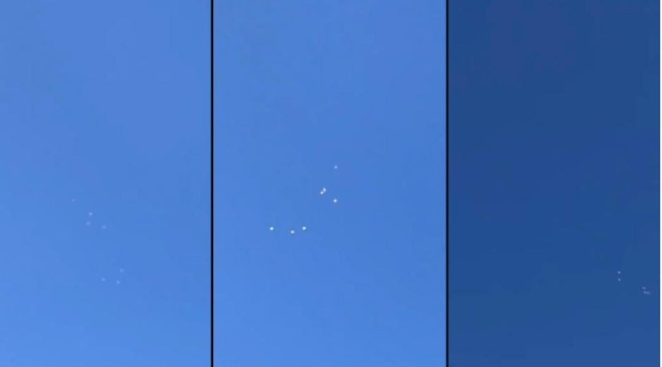 En el video solo se ven objetos blancos en el cielo. SUN