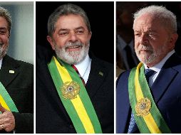Lula asume por tercera vez el poder, como ya lo hizo en 2003 (izquierda), 2006 (centro) y actualmente (derecha).