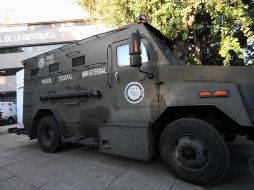El camión blindado que hizo parte de un convoy de seguridad para el traslado de Ovidio Guzmán, hijo del 