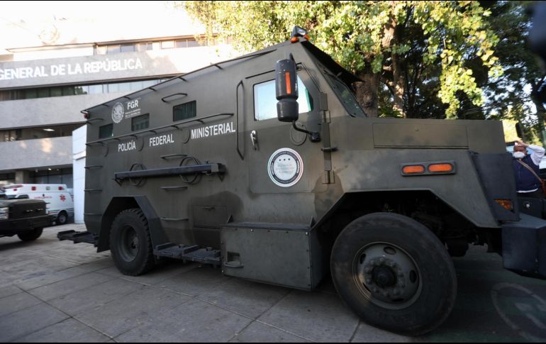 El camión blindado que hizo parte de un convoy de seguridad para el traslado de Ovidio Guzmán, hijo del 