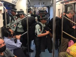 El despliegue de más de seis mil elementos de la Guardia Nacional en el Metro de Ciudad de México no fue bien visto por todos. SUN/F. Rodríguez