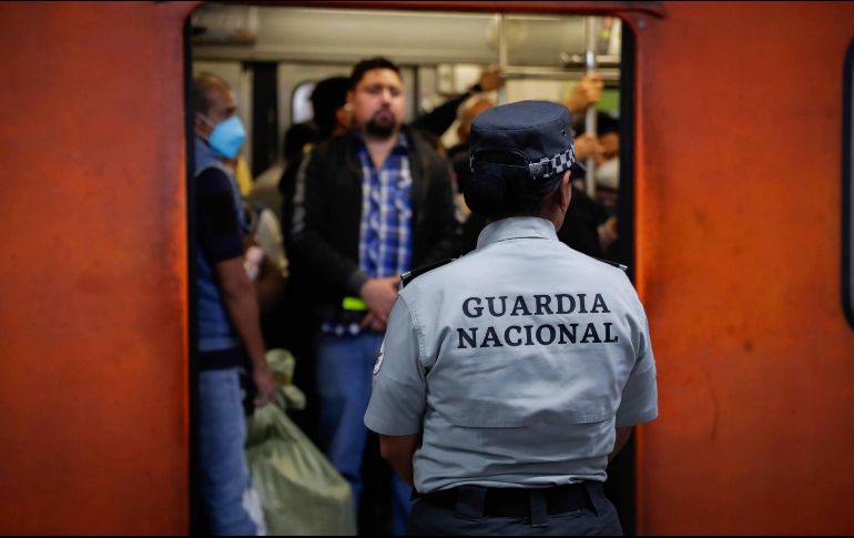 Ayer se anunció que más de seis mil elementos de la Guardia Nacional estarán en las instalaciones del metro de la Ciudad de México. SUN / D. S. Sánchez