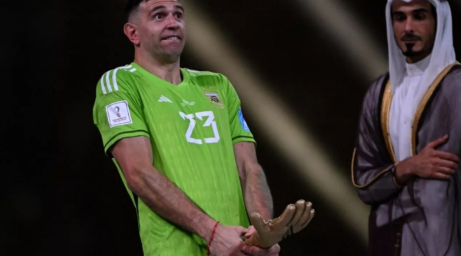 El festejo de Emiliano Martínez, arquero de Argentina, no fue bien visto por FIFA. AFP/Archivo