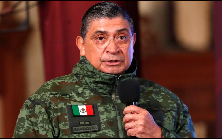 El Secretario de la Defensa Nacional, Luis Cresencio Sandoval, da cuenta de los trabajos realizados del 3 al 16 de enero en el país. EFE/M. Guzmán