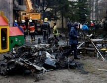 El helicóptero cayó sobre un kínder ucraniano. H. Helsink/AFP