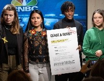 Thunberg participó en un panel organizado por la cadena CNBC en el que también estuvo el director de la Agencia Internacional de la Energía, Fatih Birol. AFP/F. Coffrini