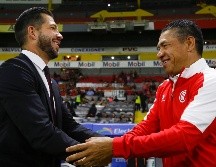 El director técnico del Atlas, Benjamín Mora, explicó la situación médica que justificó las ausencias en el partido de esta noche. EFE/ Francisco Guasco