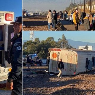 Autobús con peregrinos vuelca en la México-Puebla; reportan tres muertos