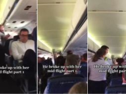 El exnovio se mantuvo tranquilo, sentado en el asiento que se le había asignado en el avión, mientras la mujer siguió con su ataque. ESPECIAL
