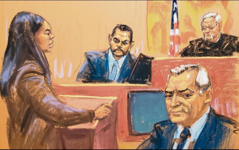 Los alegatos finales del juicio contra García Luna (abajo a la derecha) podrían presentarse el jueves de la próxima semana. EFE