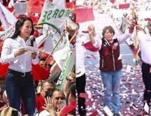 Las precandidatas del PRI y de Morena, Delfina Gómez y Alejandra del Moral, respectivamente. ESPECIAL