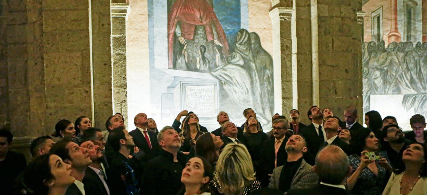 La obra de José Clemente Orozco, en el Museo Cabañas, ubicado en el Centro Histórico de Guadalajara, es admirada por visitantes locales y foráneos. EL INFORMADOR/ C. Zepeda