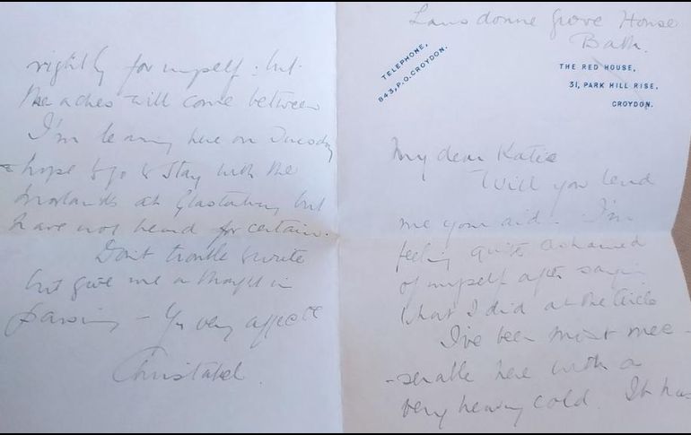 Christabel Mennell escribió la carta a Katie Marsh cuando estaba de vacaciones en Bath, una ciudad en el suroeste de Inglaterra. FINLAY GLEN