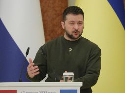 En su petición de más armas occidentales, Zelenski comparó la lucha de Ucrania contra la invasión rusa con la pelea entre David y Goliat. EFE/S. Dolzhenko