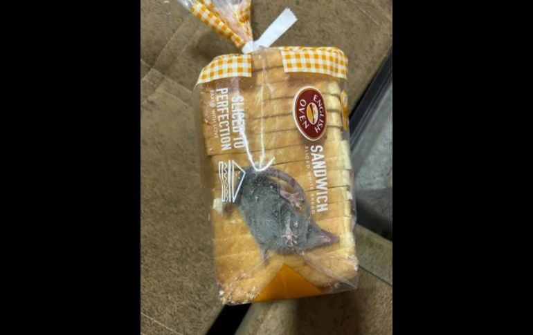 La rata se muestra desesperada por salir de la bolsa de pan. ESPECIAL