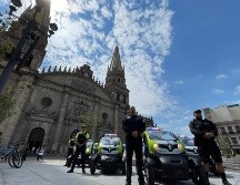 Este día se desplegó un dispositivo de vigilancia con 50 elementos para resguardar la visita de los feligreses a los templos del Centro Histórico. ESPECIAL / Policía de Guadalajara
