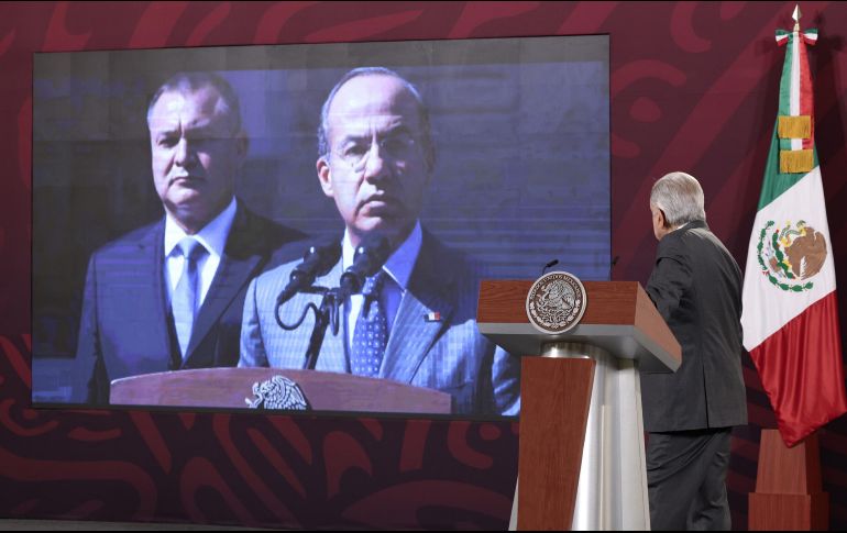 López Obrador acusó a Calderón de querer desviar la atención de las acusaciones que se le han hecho, por la cercanía que tuvo durante su mandato con Genaro García Luna. EFE / J. Méndez