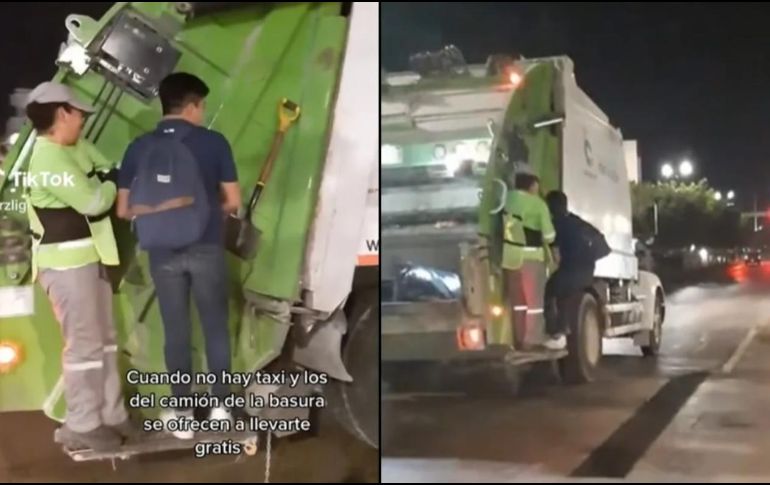 En el video de TikTok se observa al joven con todo y mochila viajando en el camión. SUN