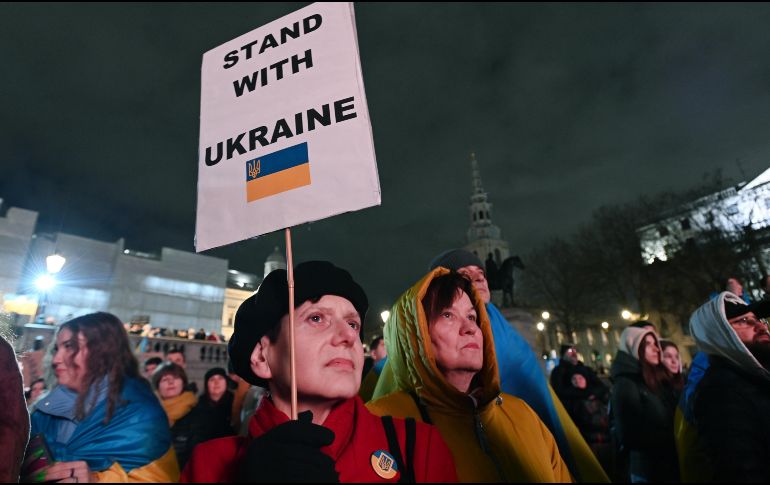 El Reino Unido registró movilizaciones pacíficas a favor de la resistencia ucraniana. EFE/A. Rain