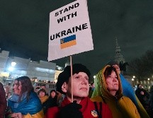 El Reino Unido registró movilizaciones pacíficas a favor de la resistencia ucraniana. EFE/A. Rain
