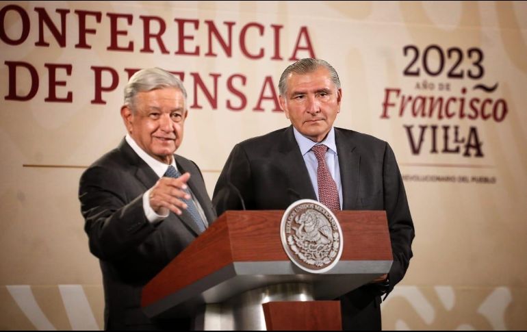 Adán Augusto López Hernández, secretario de Gobernación, estuvo en la conferencia de AMLO. ESPECIAL