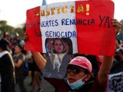 Marcha contra la presidenta Dina Boluarte. AP