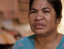 A Meriance Kabu le brotan las lágrimas cuando recuerda su historia de abuso en Kuala Lumpur. BBC / Dwiki Marta